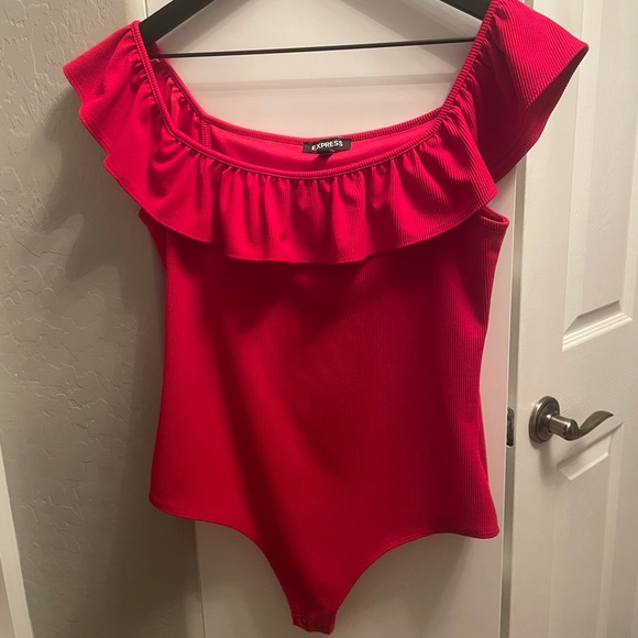 Express Tops - Express red off shoulder bodysuit size M